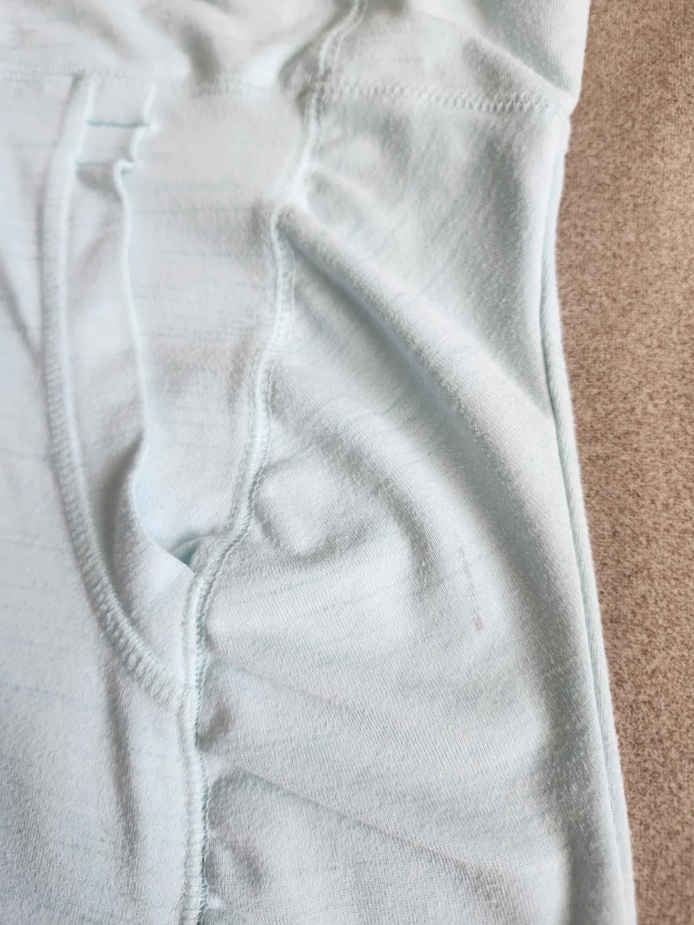 Light Mint Half-Zip Hooded Pullover with Kangaroo Pocket Light G. Medium No Tag